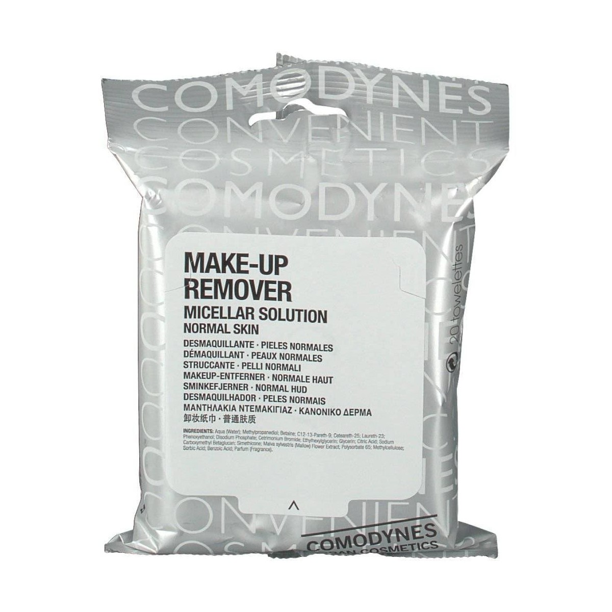 comodynes make up remover normal skin 20 toallitas
