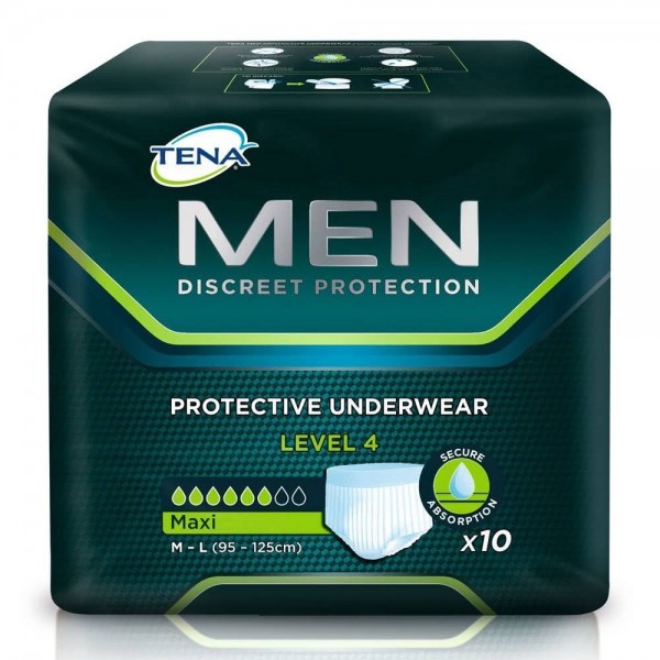 tena men protective underwear level 4 t m l