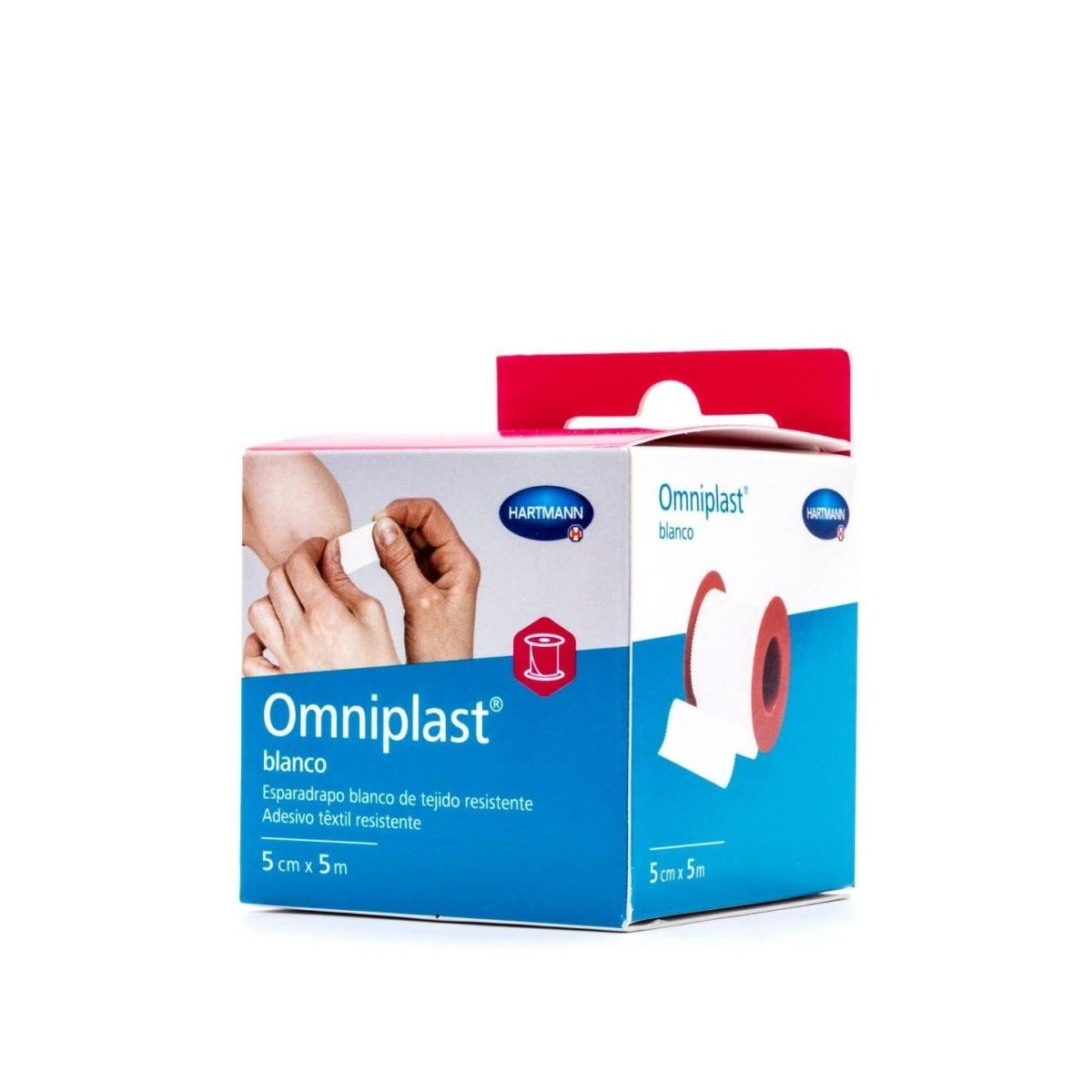 esparadrapo omniplast tela blanco 5x5 cm