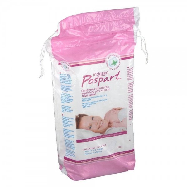 indasec pospart compresas normal alas 10