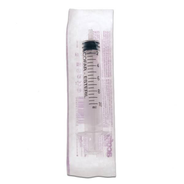 acofar jeringa s aguja 3 piezas esteril 10 ml