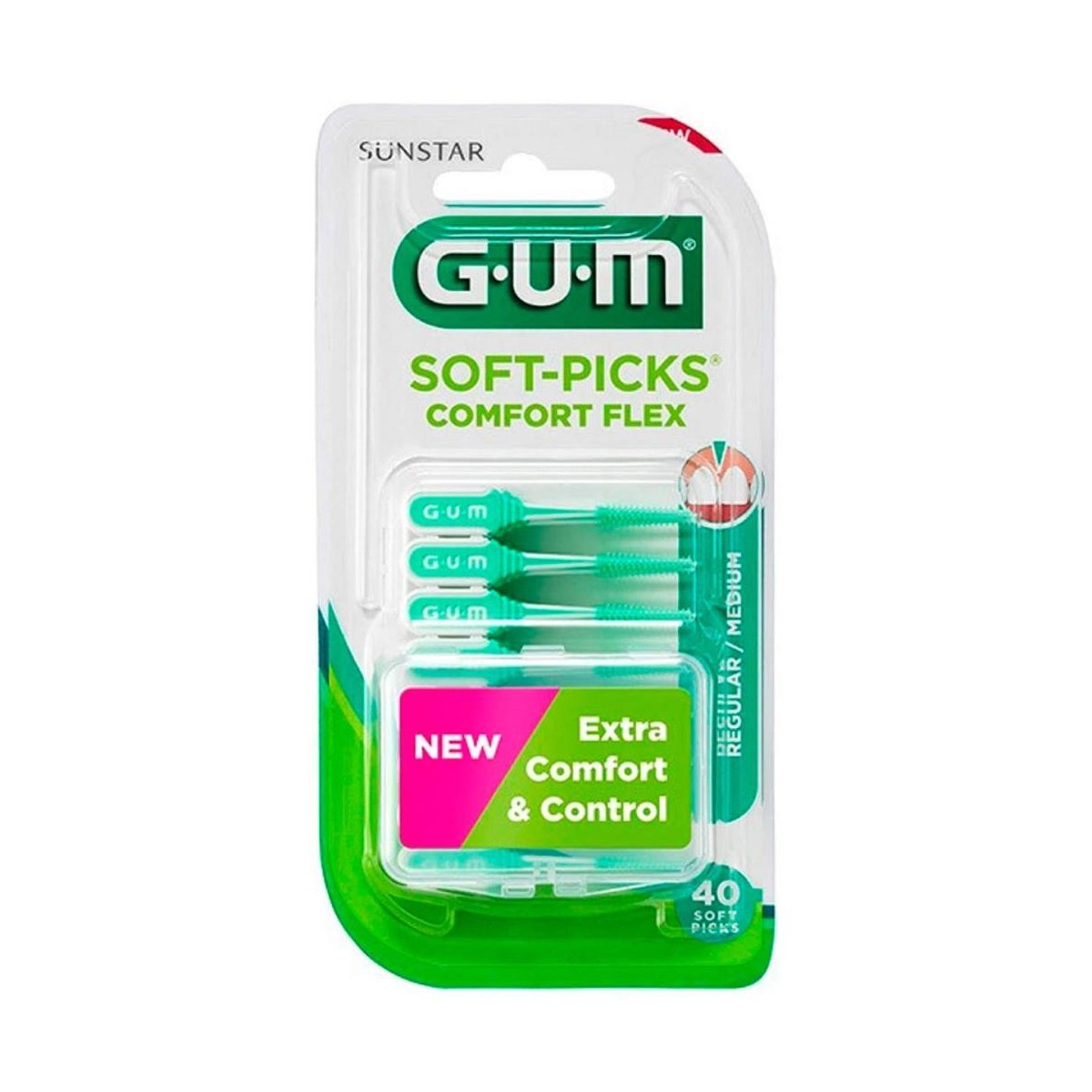 gum soft picks comfort flex 40 unidades