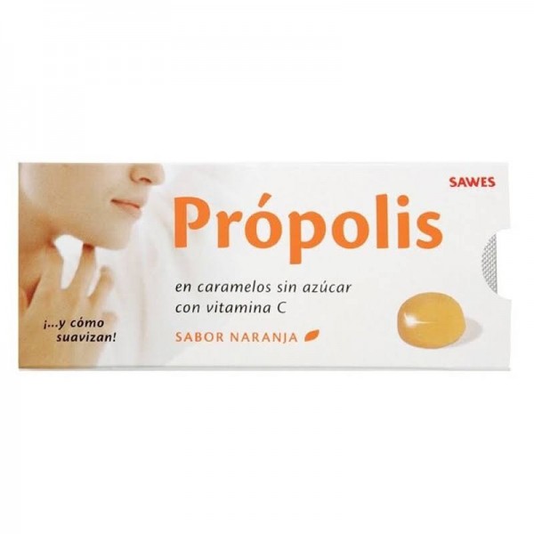 sawes caramelos propolis naranja sin azucar blister 22gr