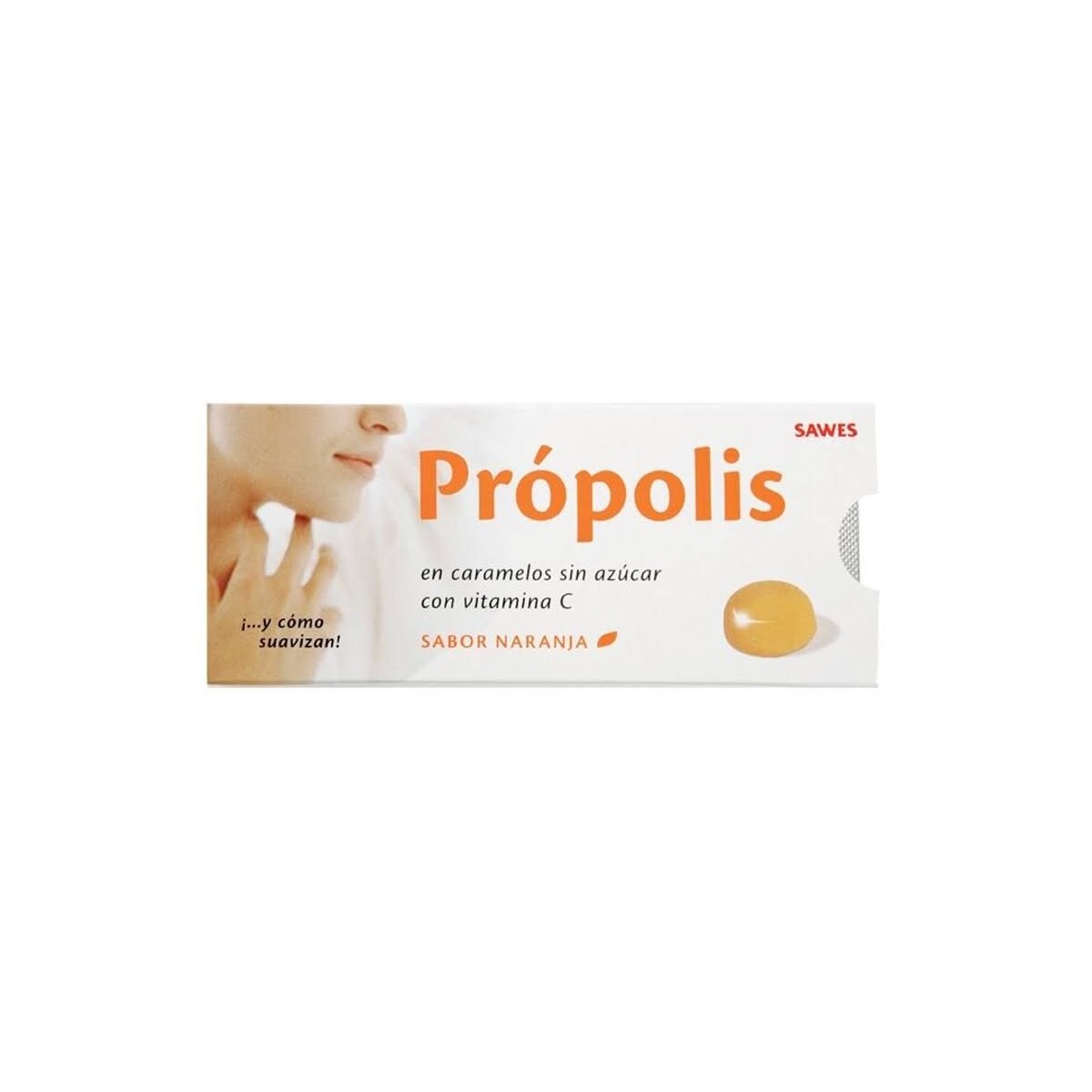 sawes caramelos propolis naranja sin azucar blister 22gr