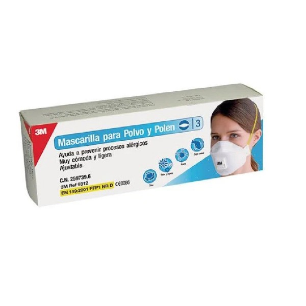 3m mascarilla proteccion polen y polvo 3 u
