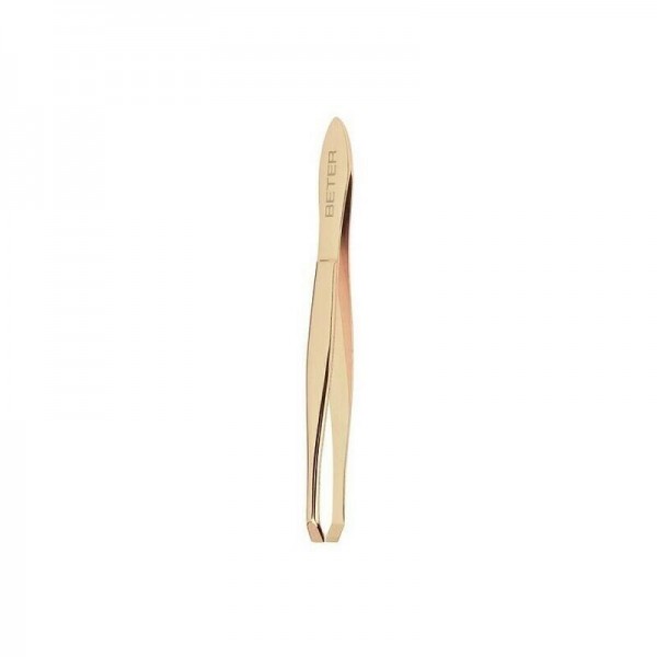 beter pinza depilar punta cangrejo dorada