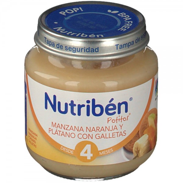 nutriben manzana naranja y platano con galletas 130 g