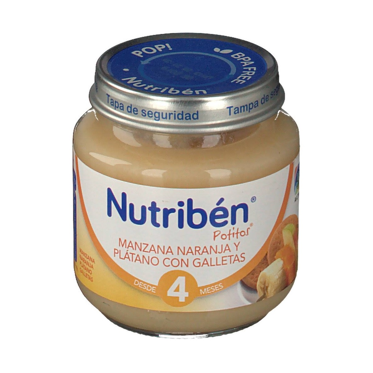 nutriben manzana naranja y platano con galletas 130 g