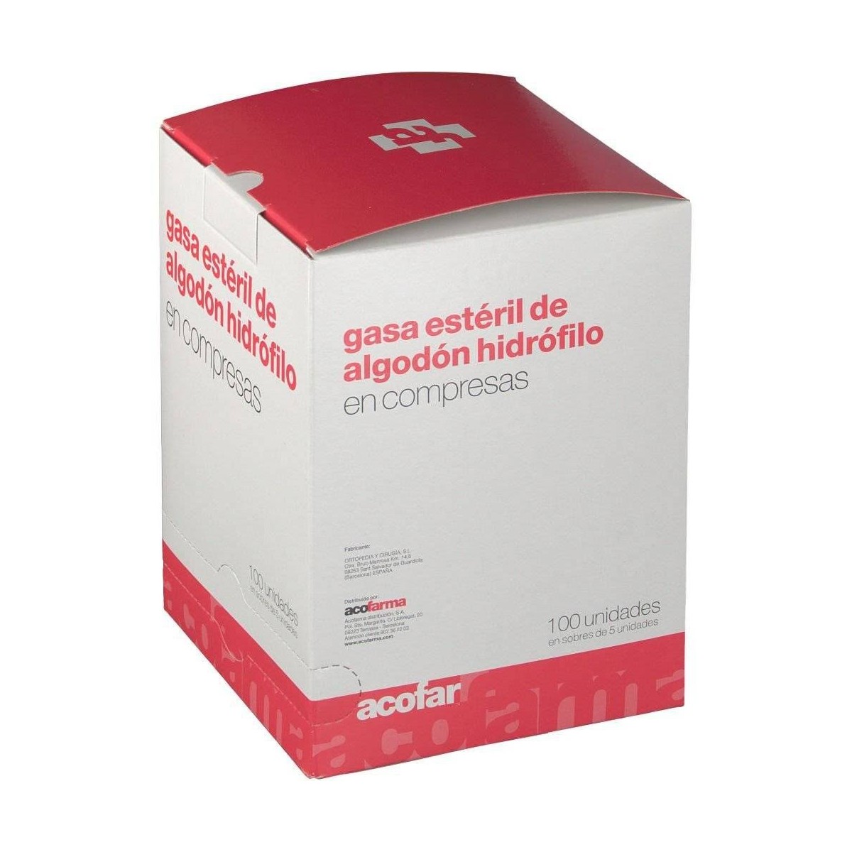 acofar gasa esteril de algodon hidrofilo en compresas 100