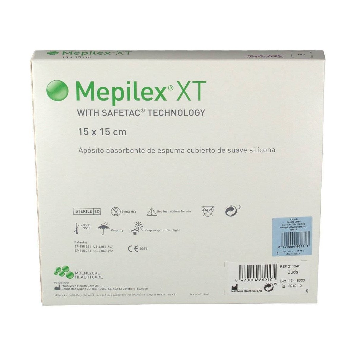 mepilex xt 15x15 cm 3 und