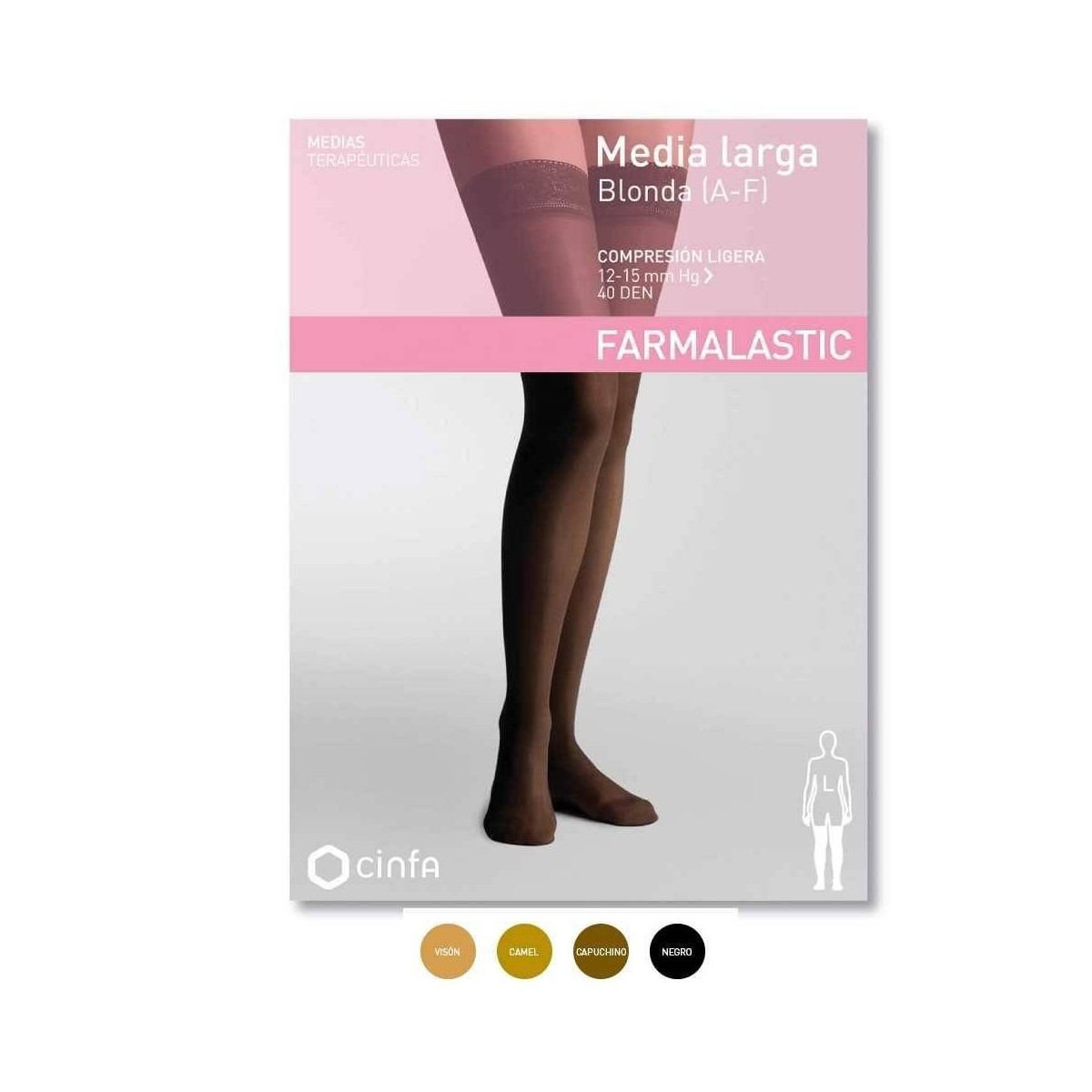 farmalastic media larga compresion fuerte blonda beige extra grande
