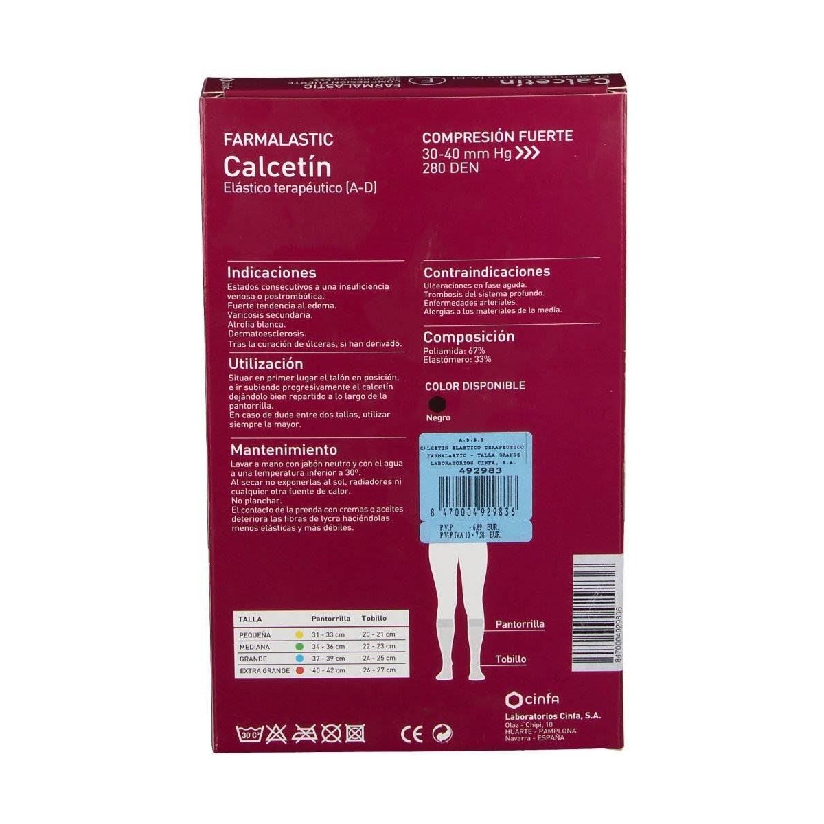 farmalastic calcetin compresion fuerte talla grande